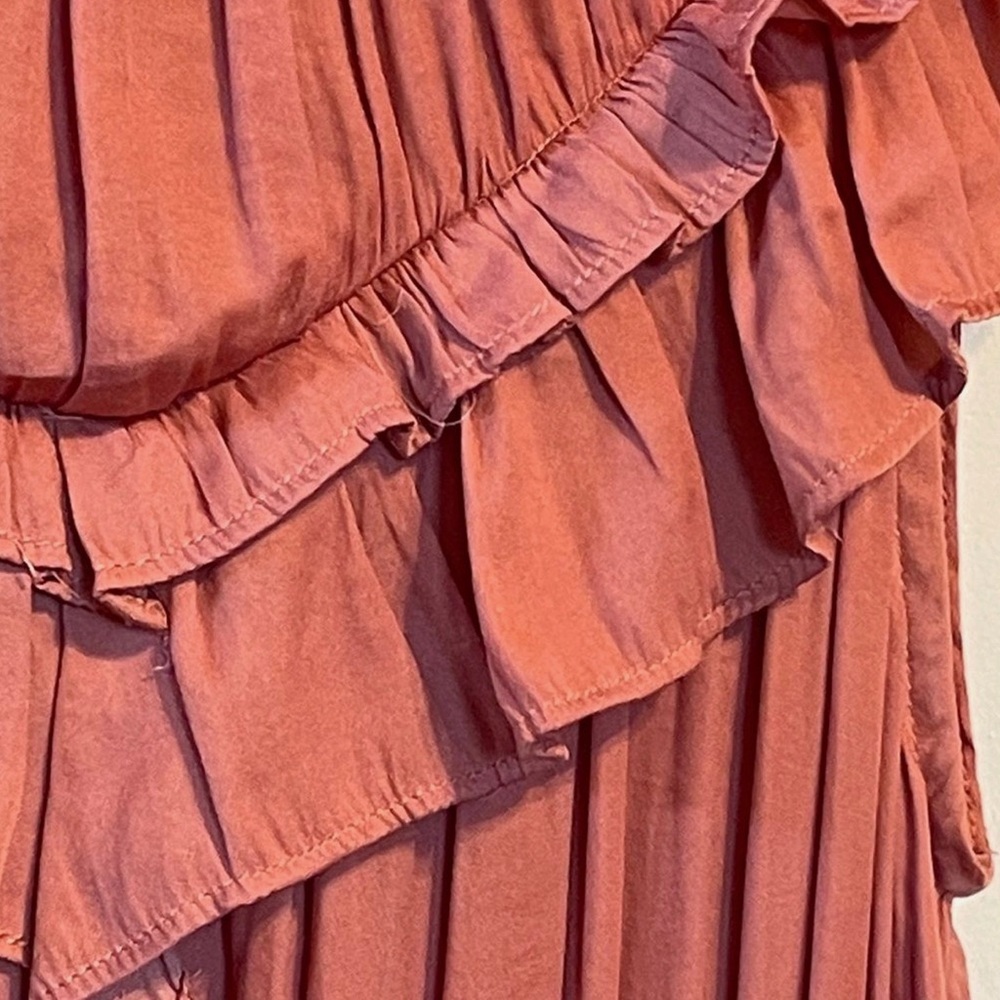 DO+BE Rust Ruffle Pleated Mini Dress - Picture 4 of 12